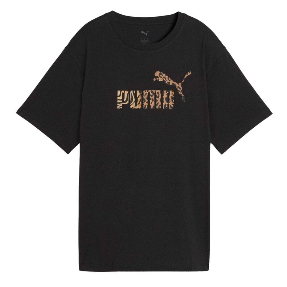 Puma Womens/Ladies Animal Print Logo T-Shirt / Black